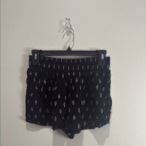Black Patterned Women's Shorts